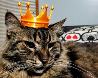 3D Printed Miniature Crown for Cats, Dogs, Dolls, etc.