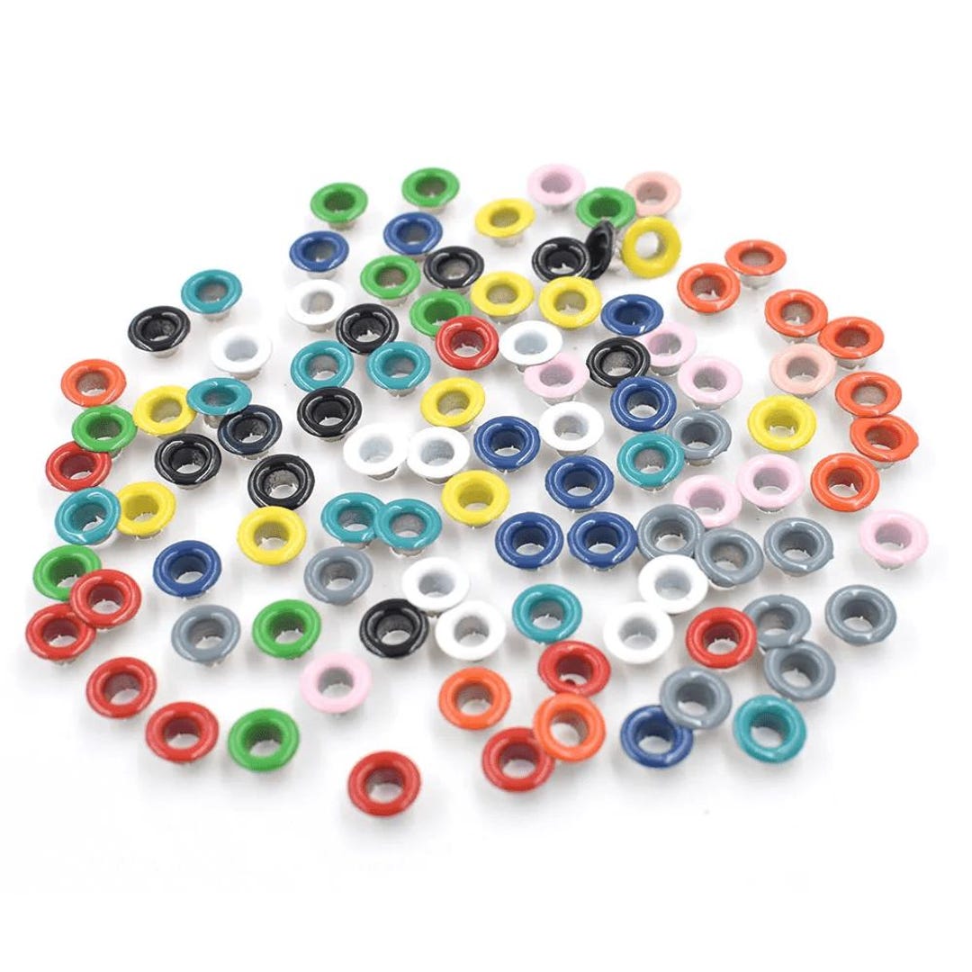 100pcs 5mm Multicolor Eyelets and Rivets for Crafting, Sewing, and DIY ...