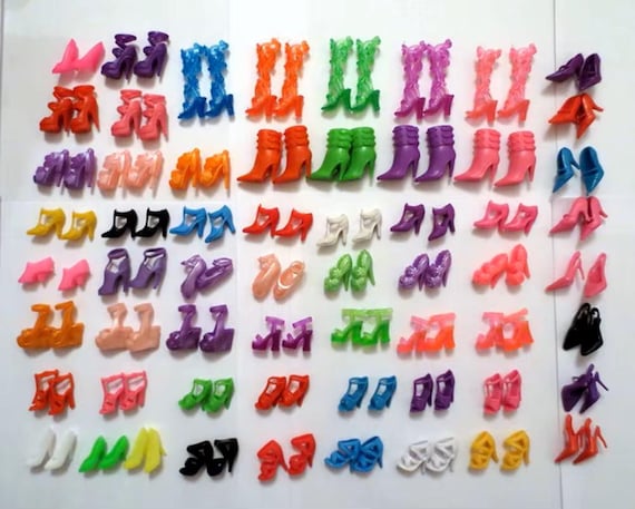 Stylish Shoes for Barbie Dolls Variety Designs Perfect Xmas Gift for Girls 60 Pairs Fashion Doll Heels Sandals Set Etsy