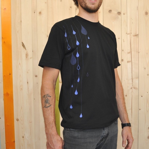 Big Bright Blue Rain on a Black T