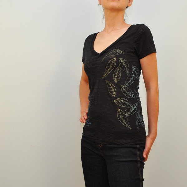 leafy fresh burnout vneck