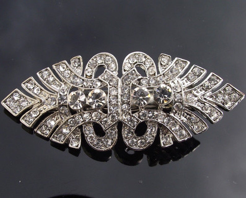 Art Deco Style Crystal Wedding Hair Clip Bronte Etsy