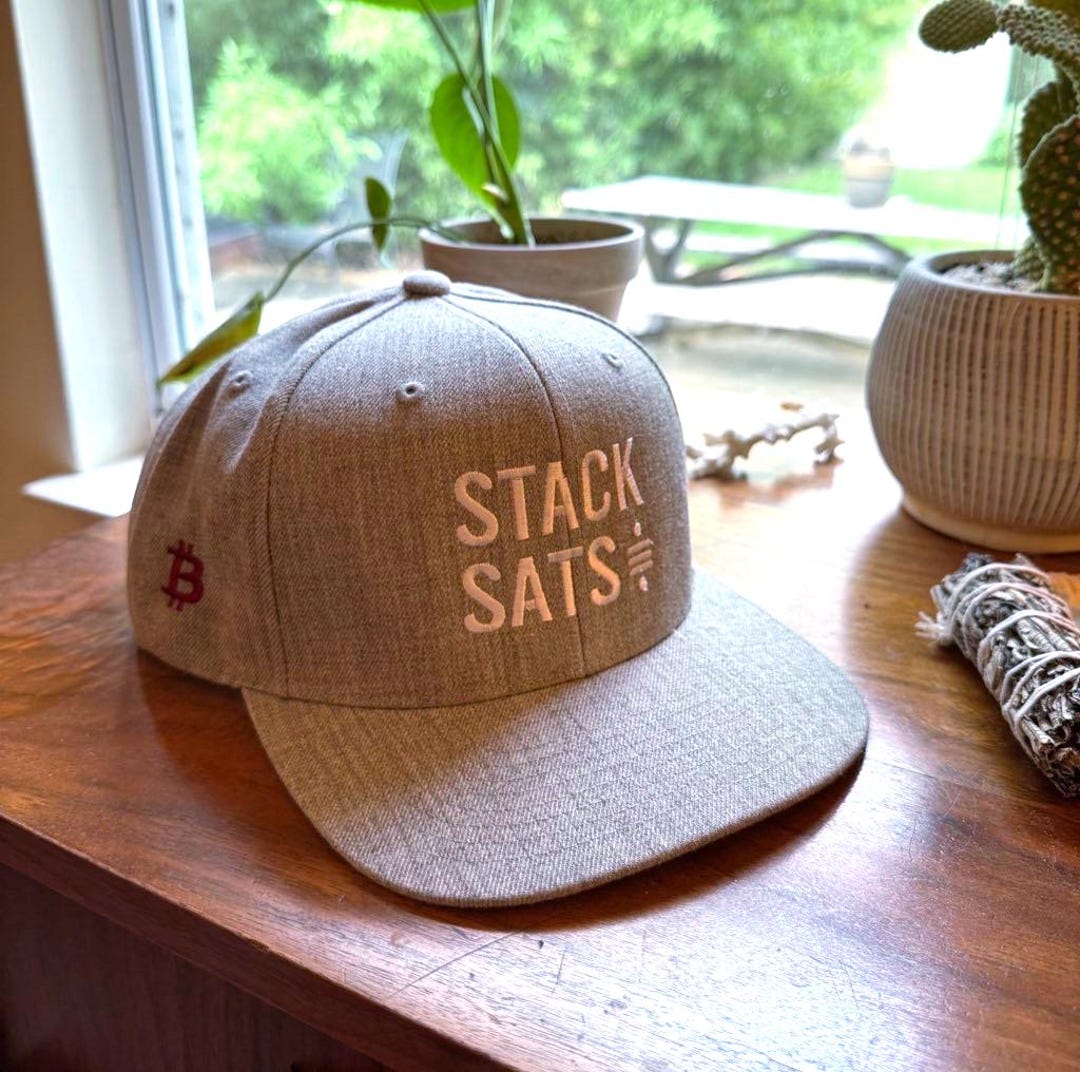 Bitcoin Stack Sats Snapback Hat - Crypto Enthusiast Cap - Etsy