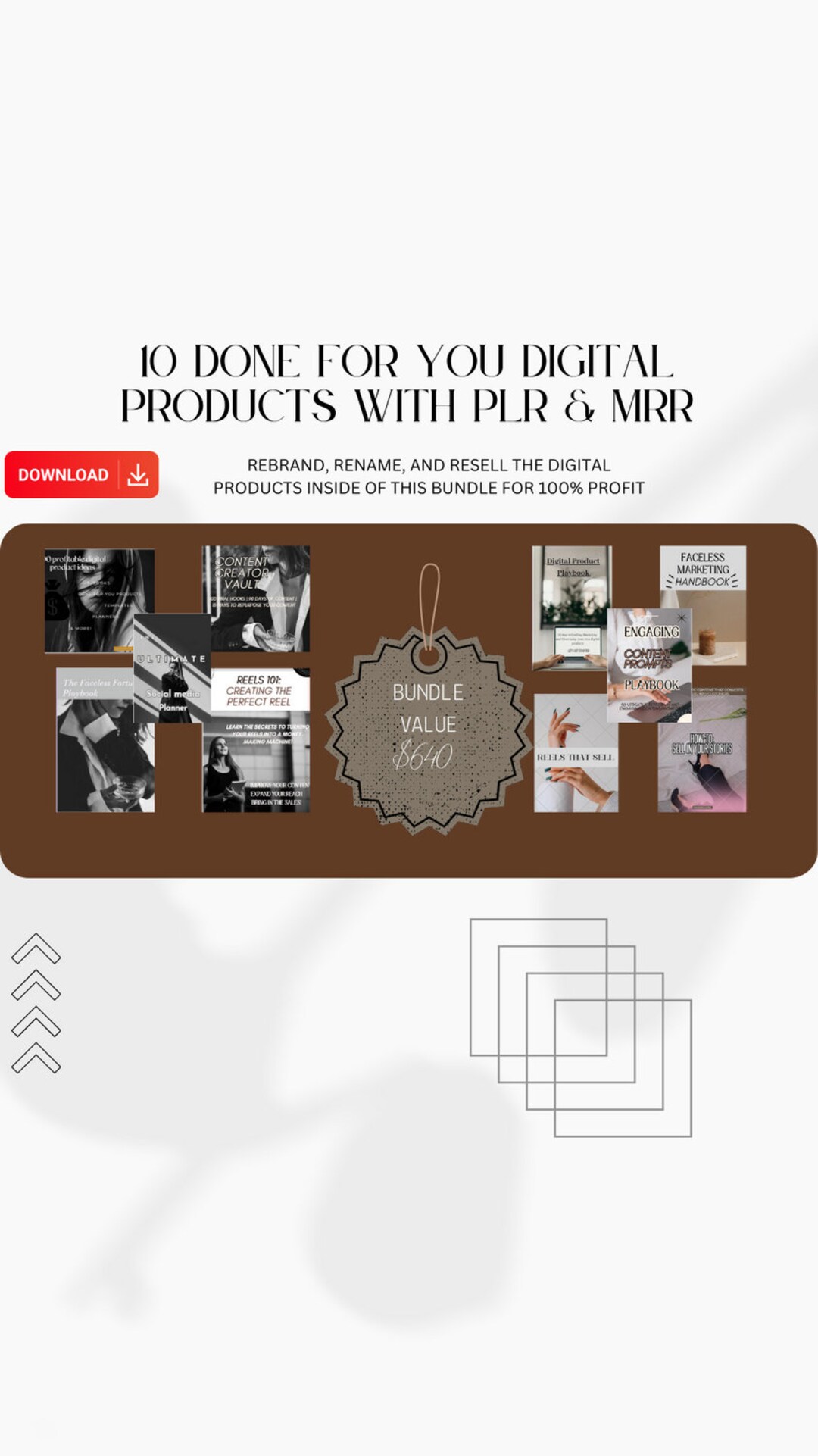 10 Done for You Digital Products With PLR & MRR - Etsy