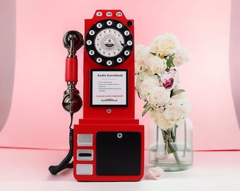 Chic Retro-Style Audio Guestbook - Classic Phone Design with Modern Twist for Weddings & Celebrations, 47.5cm Tall