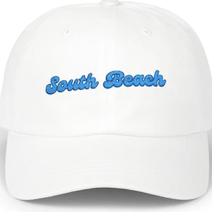 South Beach Hat, Miami Florida Souvenir, Matching Travel Hats, Beach Vacation Cap, Adjustable Comfort Fit, Girls Trip Hat, Vacation Gift