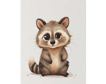 Cute Raccoon Baby - Nursery Canvas Print from Tinytales - 24raccoon2