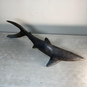 Handcrafted Bronze Shark Sculpture | 26” Patinated Fine Art | Collectible Marine Artwork | Unique Statement Sculpture | Ocean Animal