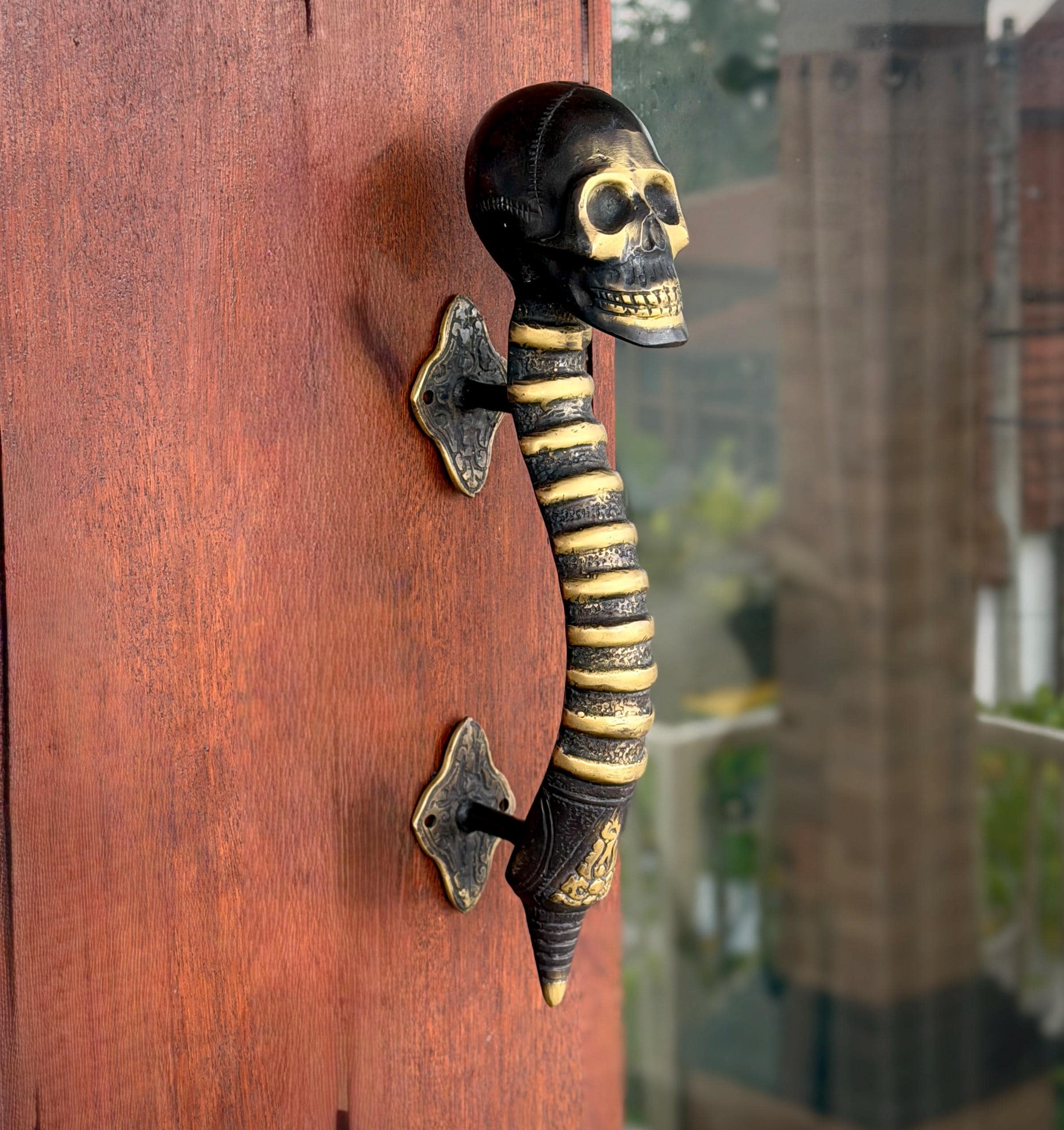 Gothic Skull Door Handle Skeleton Door Pull Haunted House Decor