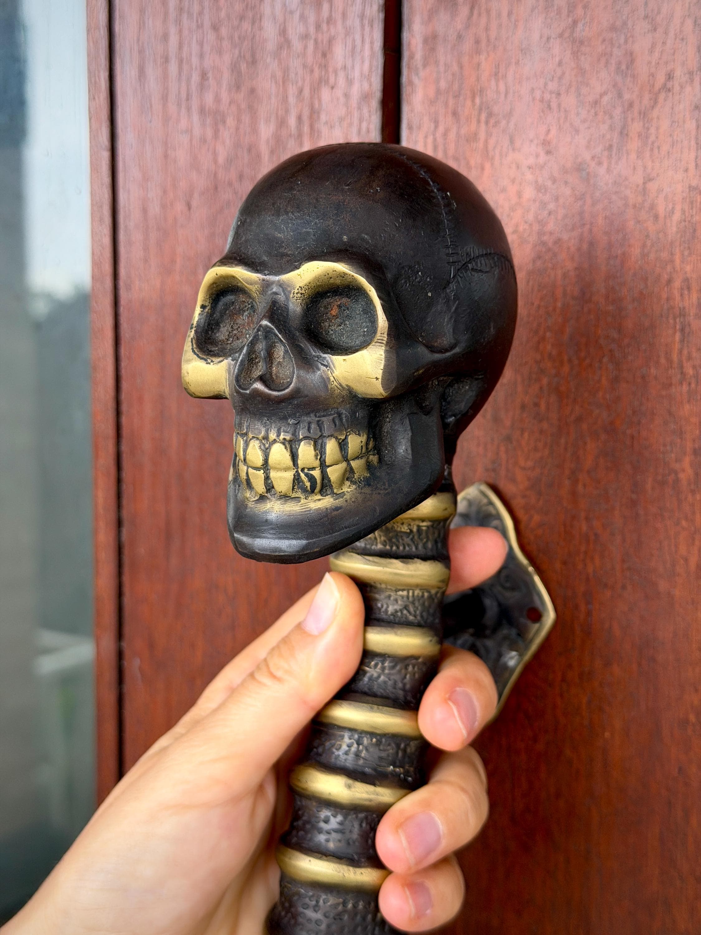 Gothic Skull Door Handle Skeleton Door Pull Haunted House Decor