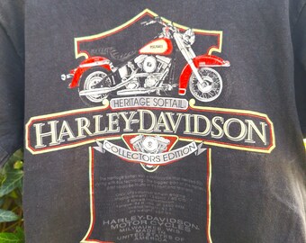 seltenes Original 1980er Fletchers HARLEY-DAVIDSON T-Shirt, Heritage Softtail, Collectors Edition, Clearwater Florida, Made in USA