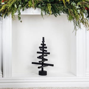 Dekorativer Mini-Weihnachtsbaum, schwarzer Mini-Baum, schwarzer Weihnachtsbaum, künstlicher Weihnachtsbaum, Treibholz-Weihnachtsbaum