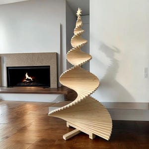 Handmade tall Christmas tree, unique solid wood xmas tree, large faux Christmas tree, eco-friendly holiday tree, rustic xmas decor