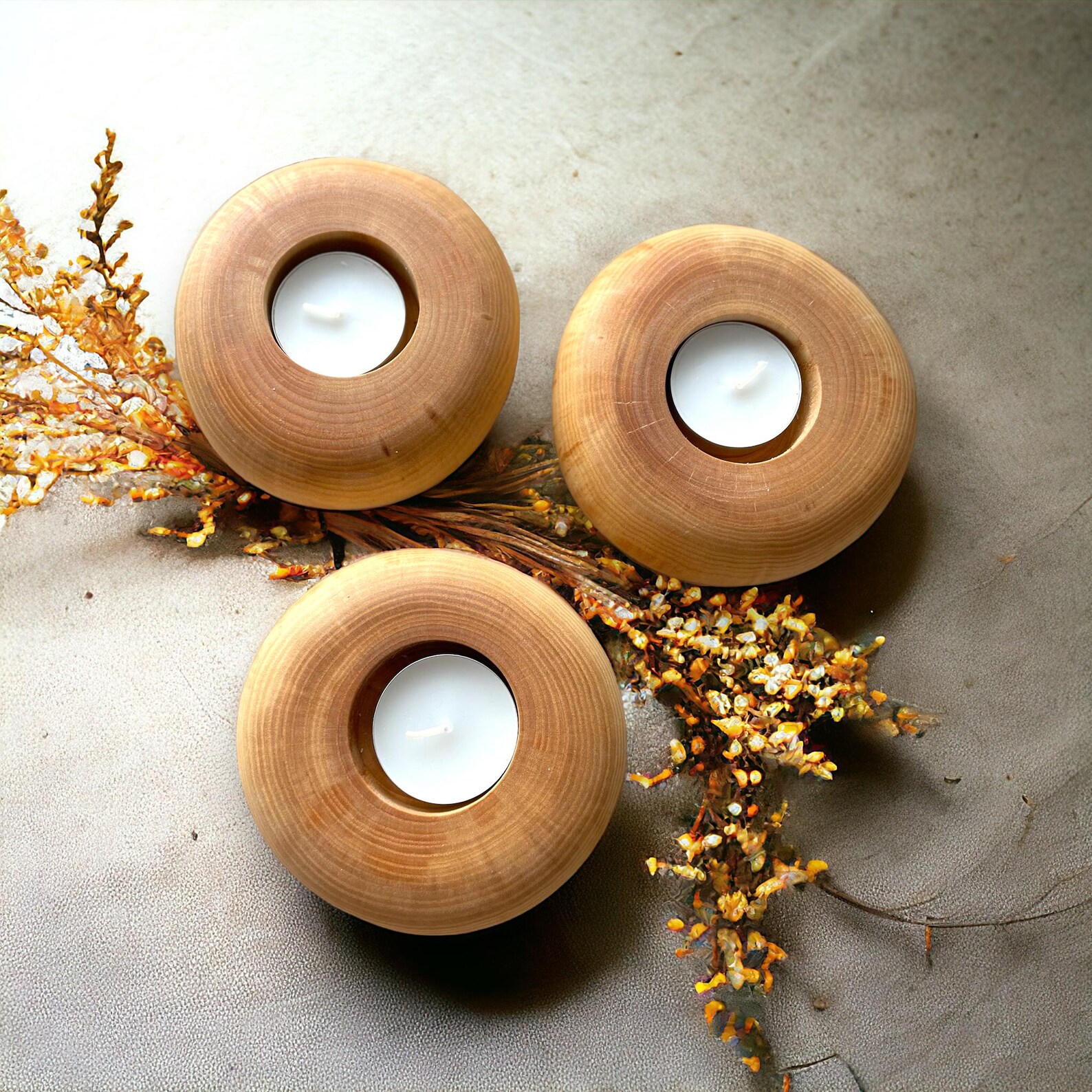 Rock Shaped Candle Holder, Tea Light Candles, Bookshelf Decor, Handmade ...