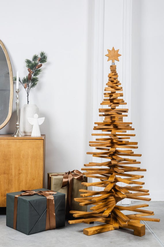 Unique Color Alternative New Year Tree, Brown Christmas Tree