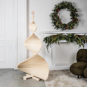 Large spiral Christmas tree, seasonal home decor, Christmas decor, faux Xmas tree, new year symbol, beige color tree, Christmas gift idea