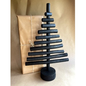 Black tree Christmas decor, small Christmas tree, decorative mini tree, indoor natural tree, wooden Christmas tree, driftwood Xmas tree