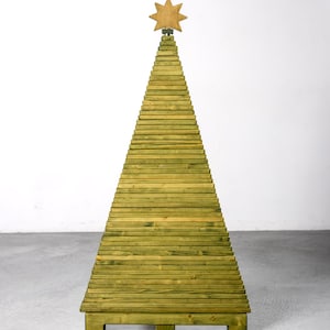 Light green color tree, large Christmas tree, pallet holiday tree, fake Christmas tree, New Year decor, Christmas symbol, Christmas gift