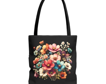 Tote Bag, lentebloementas, landelijke bloementas, tuinjurk, bloemenboodschappentas, natuurtas, cadeau-ideeën