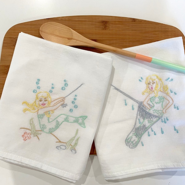 Mermaid Hand Towel Etsy