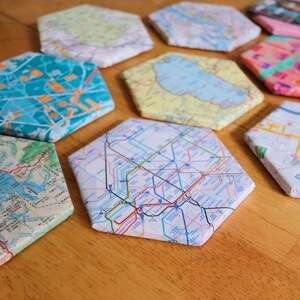 Custom Map Hexagon Travel Tiles, Coasters, Gift, Wall Decor, Custom Home Decor, Map Gift, Travel Gift image 5