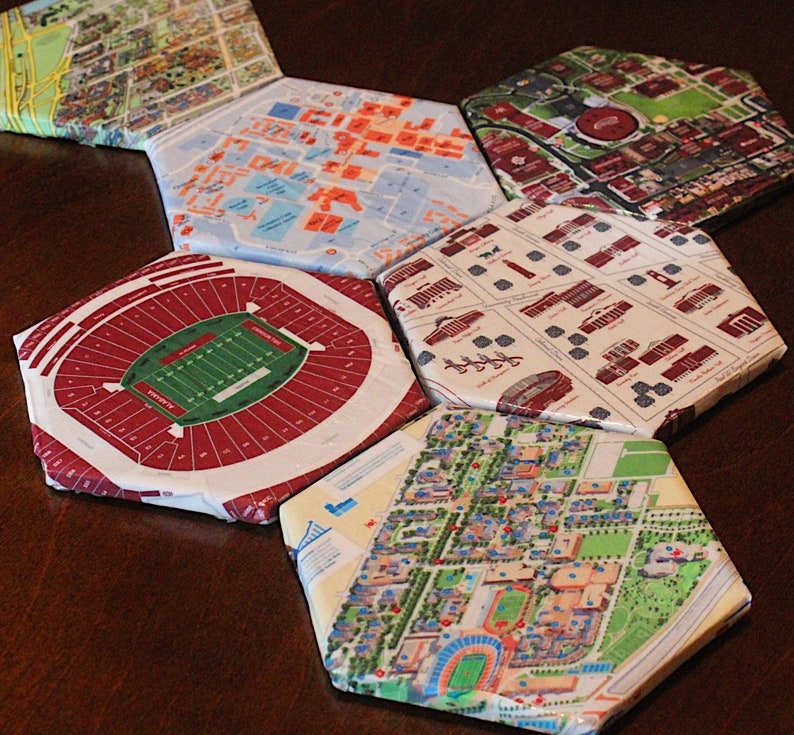 Custom Map Hexagon Travel Tiles, Coasters, Gift, Wall Decor, Custom Home Decor, Map Gift, Travel Gift image 7