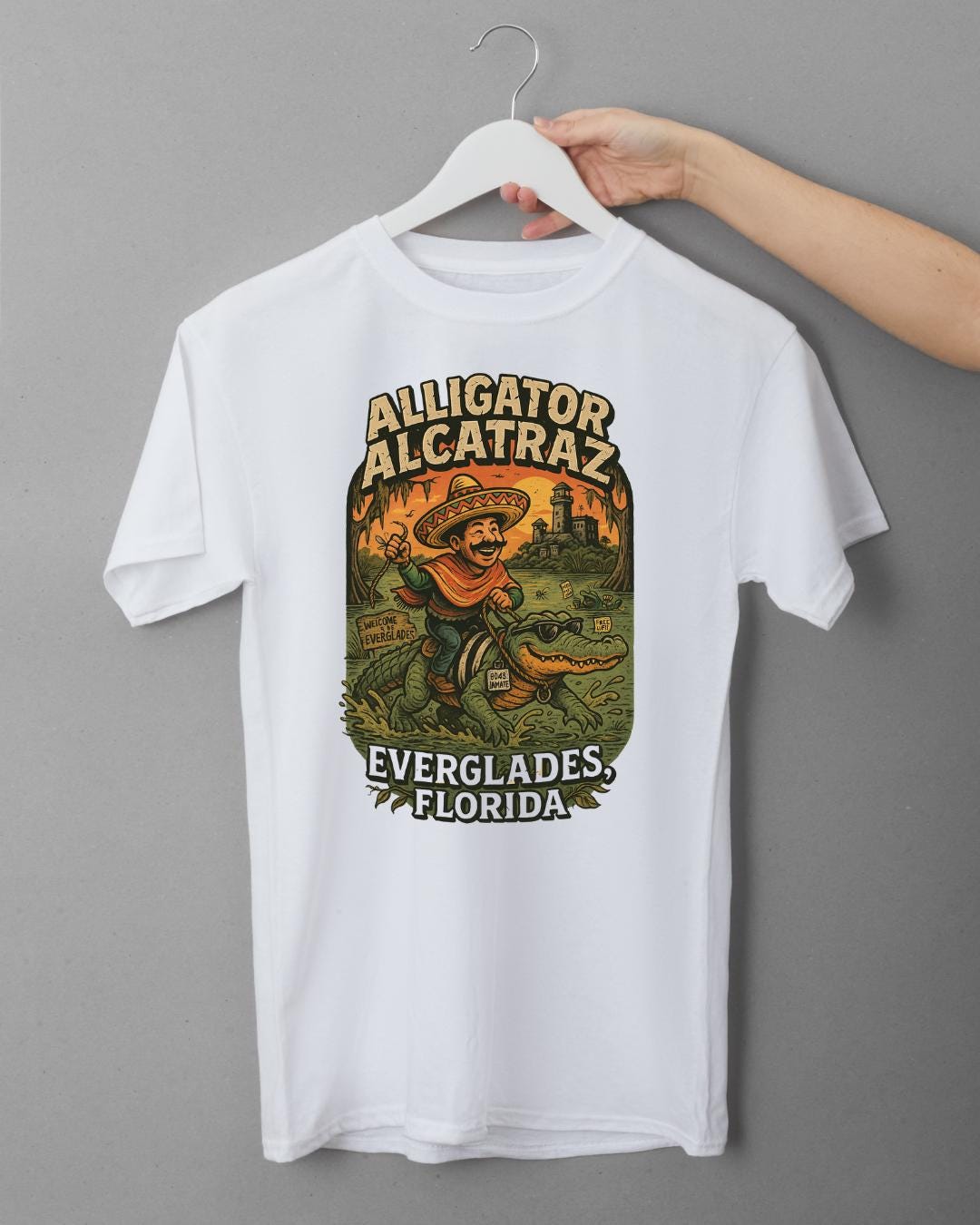 Everglades Alligator Alcatraz T-Shirt, Vintage Florida Tee, Unisex Summer Shirt, Nature Lover Gift, Park Adventure Top