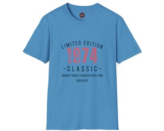 Retro Classic 1974 Edition, generation X, big and tall, 5xl, funny shirt, old school shirt, good vibes, classic shirt