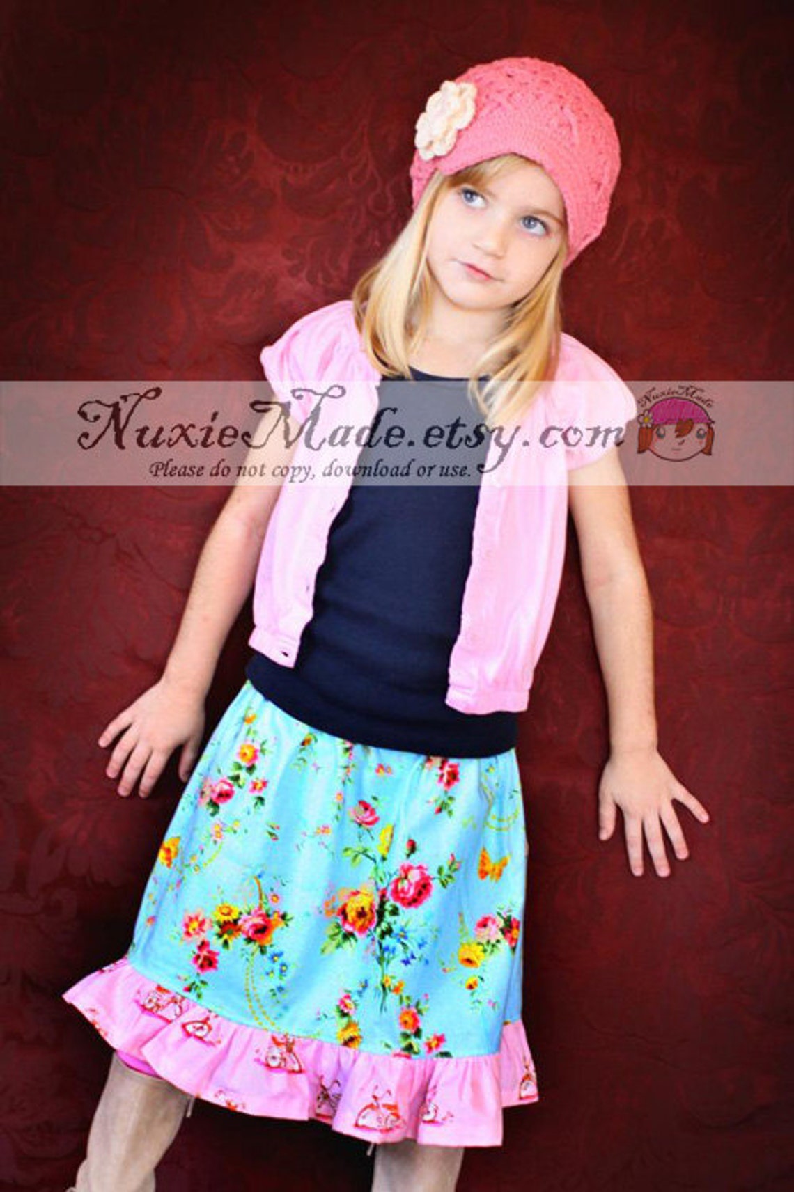 Baby Girl Rose Pink Newsboy Hat 612 Months Crochet Pink Etsy