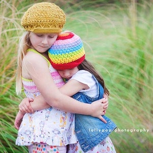 Rainbow Newsboy Hat for Toddler, Rainbow Crochet Hat, Girls Crochet Hat, Crochet Newsboy Hat, Newsboy, Colorful Hat, Rainbow Winter Hat image 3