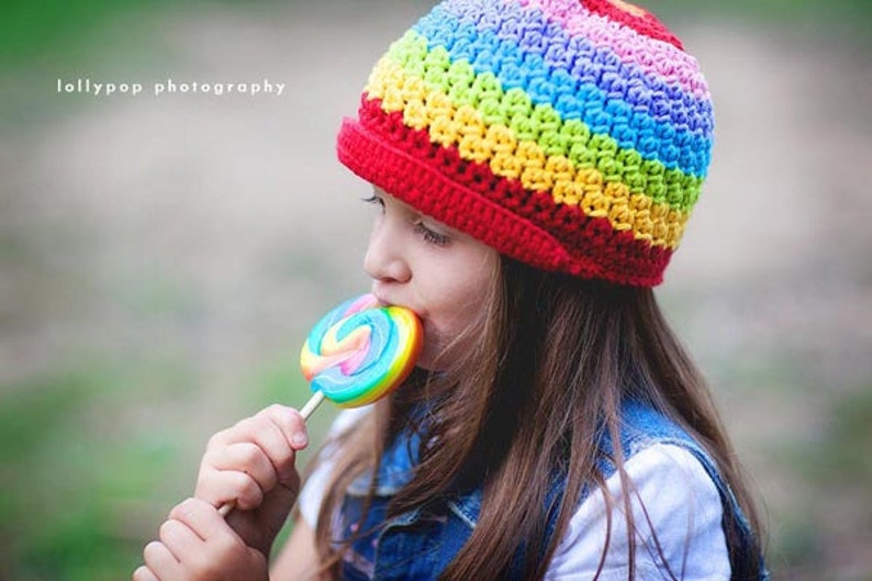 Rainbow Newsboy Hat for Toddler, Rainbow Crochet Hat, Girls Crochet Hat, Crochet Newsboy Hat, Newsboy, Colorful Hat, Rainbow Winter Hat image 2