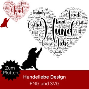Plotterdatei Hunde SVG PNG · Plottdatei Hund · Herz SVG · Hundesprüche svg · Shirtdesign svg · svg Dog · Plotter Hund · Silhouette Studio