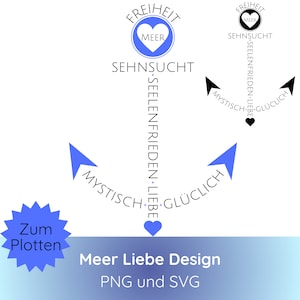 Fichier de traceur Mer SVG PNG · Coeur SVG · Fichier de traceur Ancre · Maritime svg · Mouettes svg · Clipart nautique · Conception de chemise svg