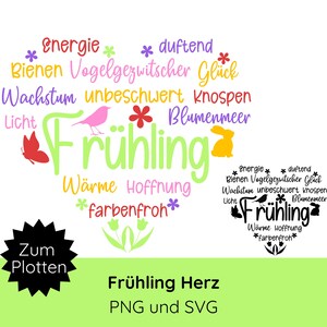 Frühling Plotterdatei SVG PNG · Herz SVG · Plotterdatei Ostern · Plotterdatei Blumen · Frühling Schriftzüge · Cricut Silhouette Studio