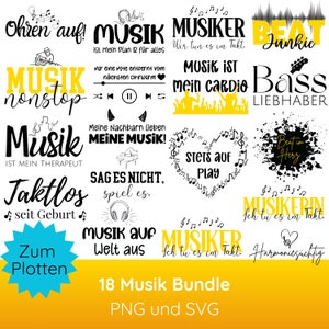 音楽プロッター ファイル バンドル SVG PNG · 音楽装飾 · ハート SVG · 音符枕 · 壁装飾音楽 · フェスティバル シャツ · Cricut Silhouette Studio