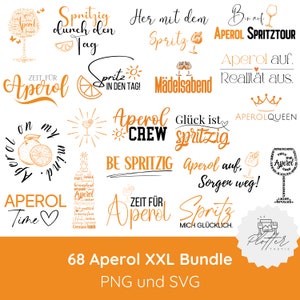 Deutsche Plotterdatei Aperol XXL Bundle SVG PNG · Cricut Silhouette Studio · Deutsche Sprüche svg · Alkohol svg · Aperol Sprüche · Shirt svg