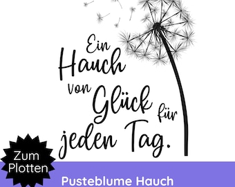 File plotter Dandelion con frase SVG PNG · frasi motivazionali sulla felicità · borsa di juta, federa, tazza · Cricut Silhouette Studio