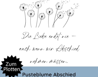 File plotter per lutto SVG PNG · Dente di leone SVG per candela commemorativa · Biglietto di condoglianze SVG · Messaggio di condoglianze · Cuscino di condoglianze · Cricut Silhouette Studio