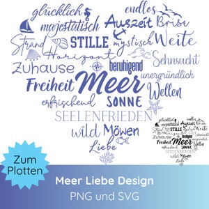 File plotter tedesco Sea Heart SVG PNG · Cricut Silhouette Studio · Maritime SVG · Cuore SVG · Gabbiani SVG · Clipart nautico · Camicia design SVG