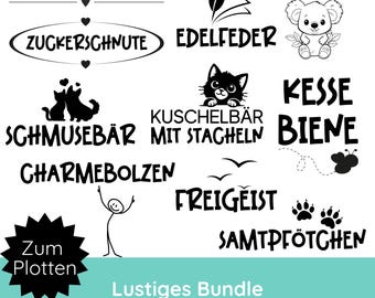 Plotter file for funny sayings · SVG file for T-shirts, bags, mugs · PNG sayings in German · SVG shirt · Funny plotter file · Silhouette Studio