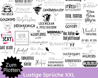 Plotter file funny sayings SVG PNG · XXL Bundle · Plotter file T-shirts, bags, cups · German sayings svg · Shirt svg · Cricut