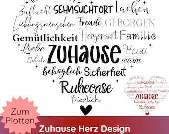 Housewarming gift · Plotter file home heart SVG PNG · Housewarming gift house · Cricut Silhouette Studio · Heart SVG · Housewarming gift