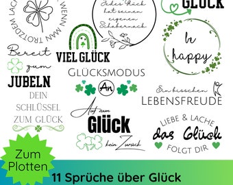 Archivo de trazador refranes de felicidad PNG SVG · Archivo de trazador Cricut Silhouette Studio SVG · Refranes alemanes svg para trazar · Archivo de corte de paquete