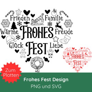 SVG Kerstmis · Duits kerstplotterbestand PNG SVG · Kerst SVG · Plot Kerstversiering · Hart SVG · Cricut Silhouette Studio