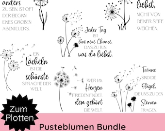 Cutting file dandelions with saying SVG PNG · motivational sayings · mug, pillowcase, tote bag, gift · Cricut Silhouette Studio