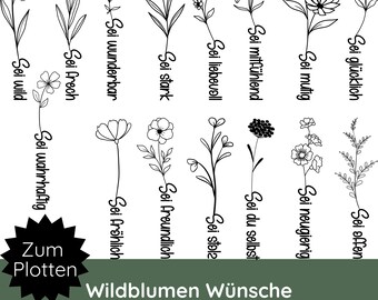 File SVG PNG per plotter di fiori selvatici · Frasi SVG · File SVG di fiori per plotter · Personalizza tazza, federa, regalo · Scritta per la persona preferita