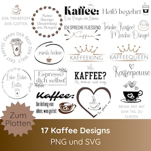 Fichier traceur allemand café SVG PNG · Cadeaux pour maman, meilleur ami, collègues · Cricut Silhouette Studio · Café dictons allemands
