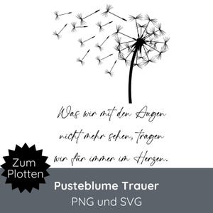 Fichier traceur Deuil SVG PNG · Pissenlit SVG pour bougie de deuil · Oreiller Deuil · Carte de deuil svg · Dicton funéraire · Cricut Silhouette Studio