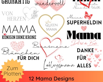 Plotter file Mother's Day PNG SVG · Cricut Silhouette Studio · Heart svg · Mom SVG · Plotter love · Family · Gift for mom and grandma
