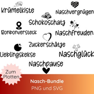 Keksdose Süßigkeitengläser Plotterdatei PNG SVG · Deutsche Sprüche svg für Aufbewahrung, Anhänger, Vorrat, Deko · Etiketten zum Ausdrucken